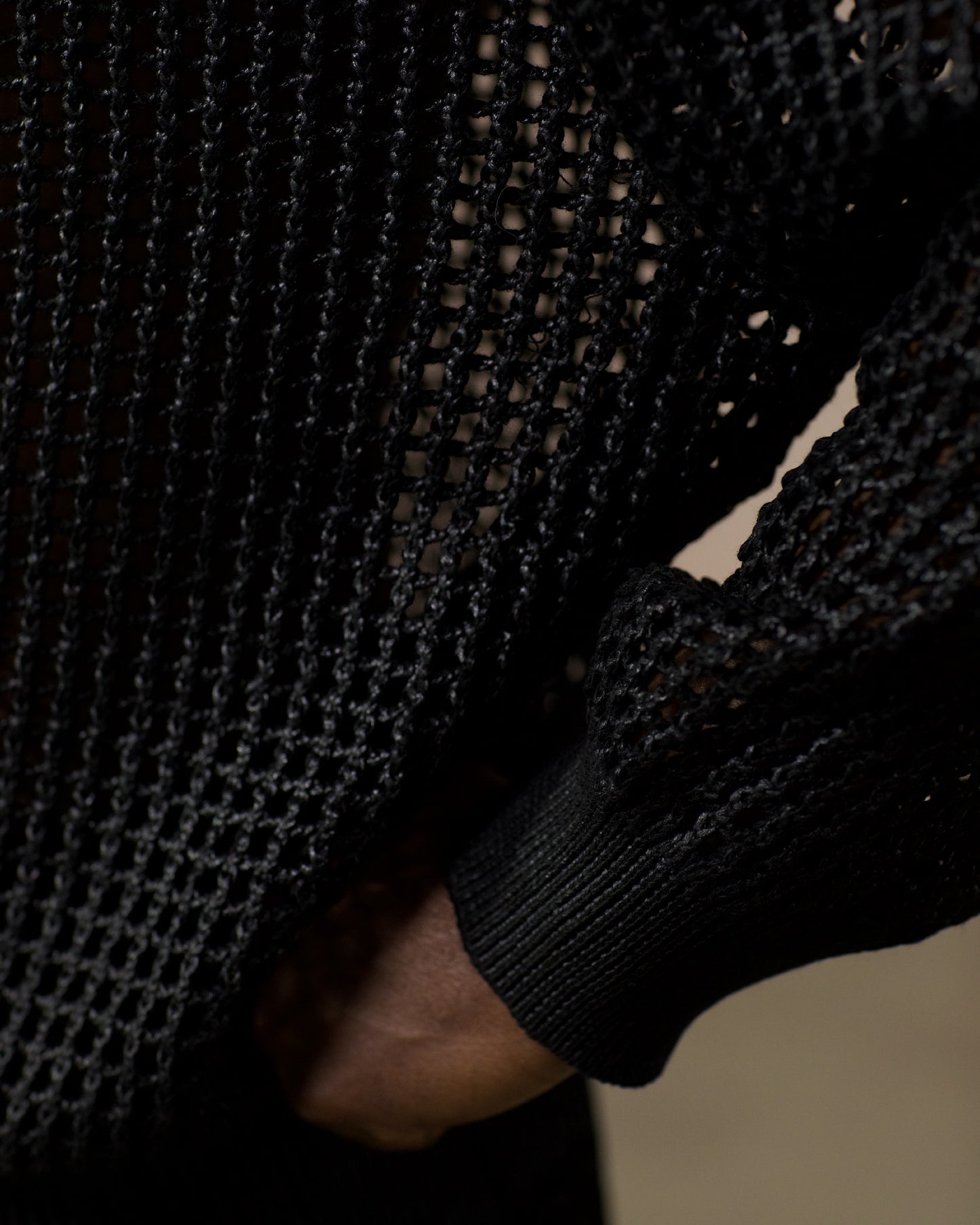 Close up details of Fisherman Knit Sweater by Mind Less