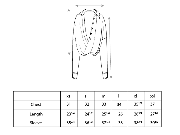 Vedi Drape Shirt Size Chart by Mind Less