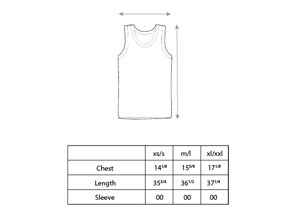 Canotta Cord Tank Top Size Chart by Mind Less