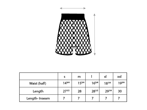 Fisherman Knit Shorts size chart by Mind Less