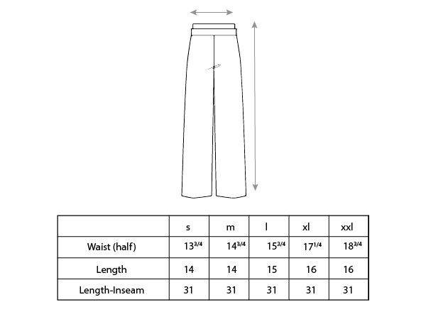 Duple Trouser Size Chart by Mind Less