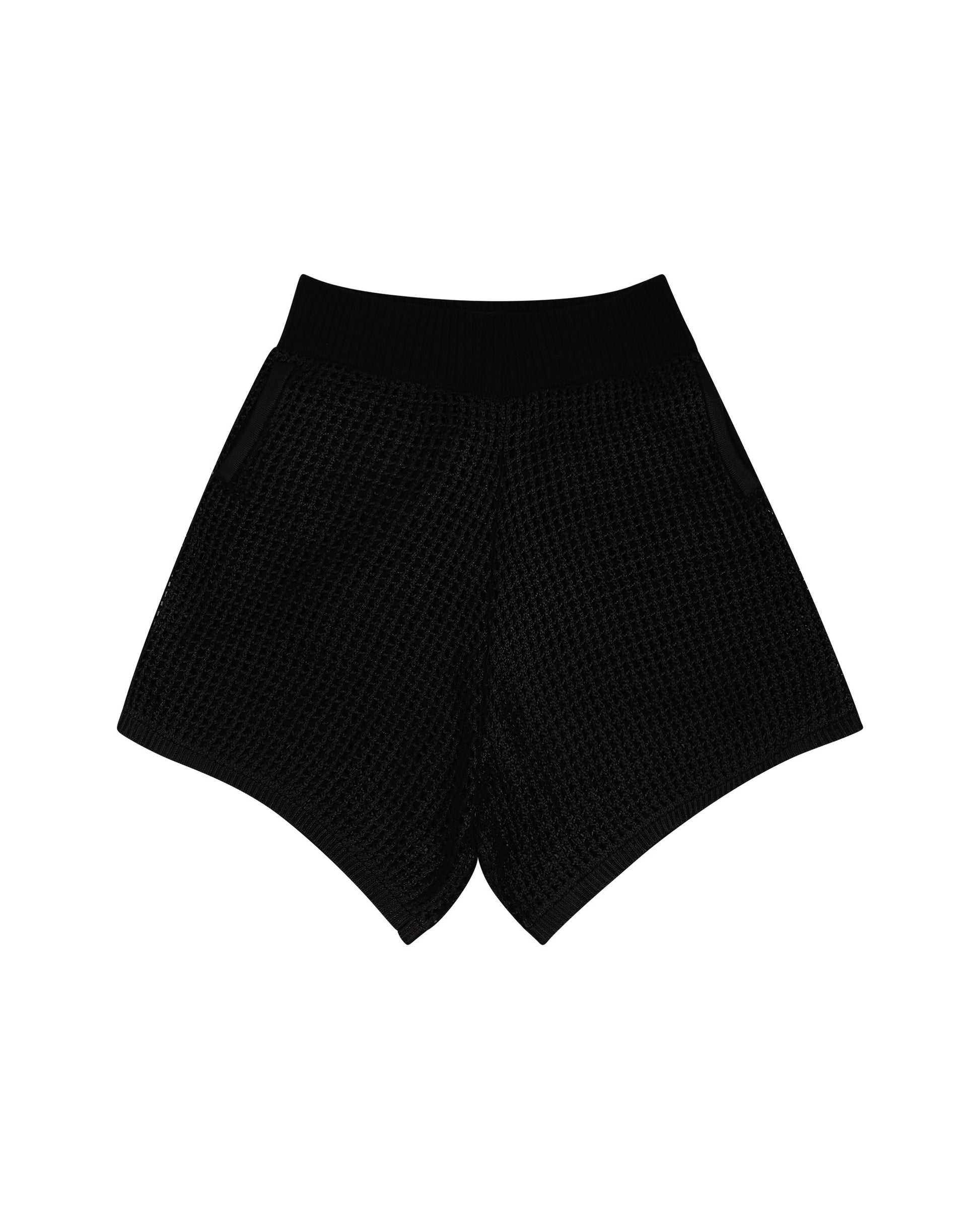 Flat Lay of Fisherman Open Knit Shorts by Mind Less